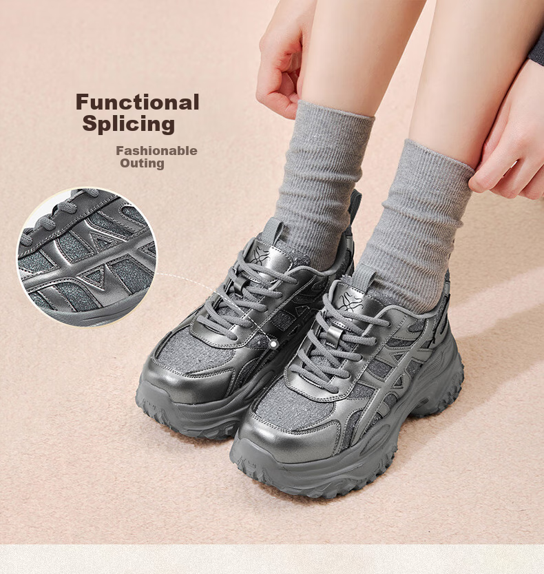Basto Popular Thick-Soled Dad Shoes, Mesh Breathable Lightweight Sports Casual Sneakers 14
