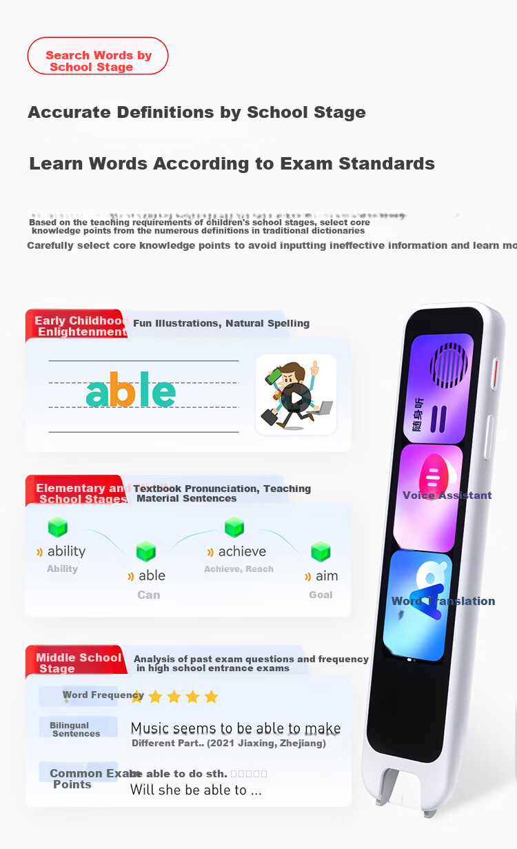 Youdao Dictionary Pen A7Pro English Reading Pen for Primary, Middle And High School Students, Synchronized Across All Subjects, Scanning Learning Pen, Electronic Dictionary Translation Pen, Vocabulary Pen, Reading Machine Learning Device 10