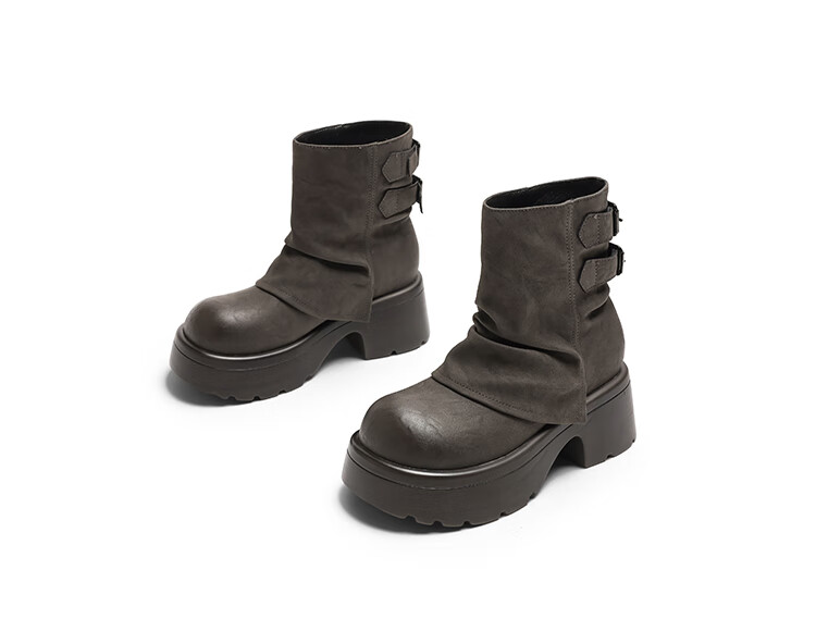 Josiny Platform Fashion Boots Women 2025 Autumn Winter New Stylish Mallard Short Boots British Style Martin Boots Yellow Brown Size 37 18