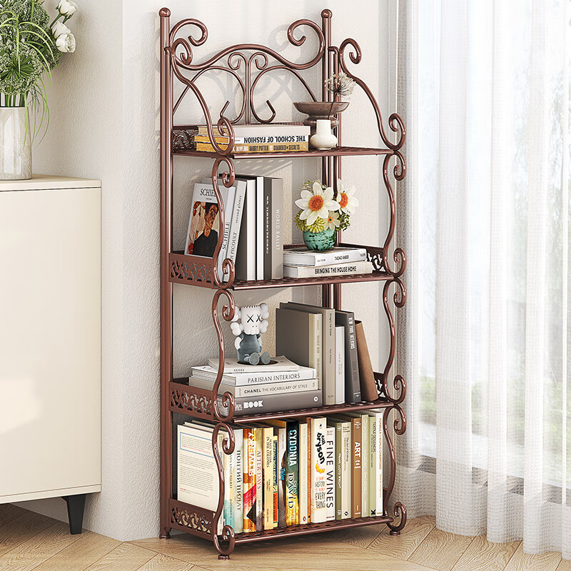 WoJia No-Installation Foldable Bathroom Floor Multi-Layer Basin Storage Rack 5-Tier Organizer Shelf