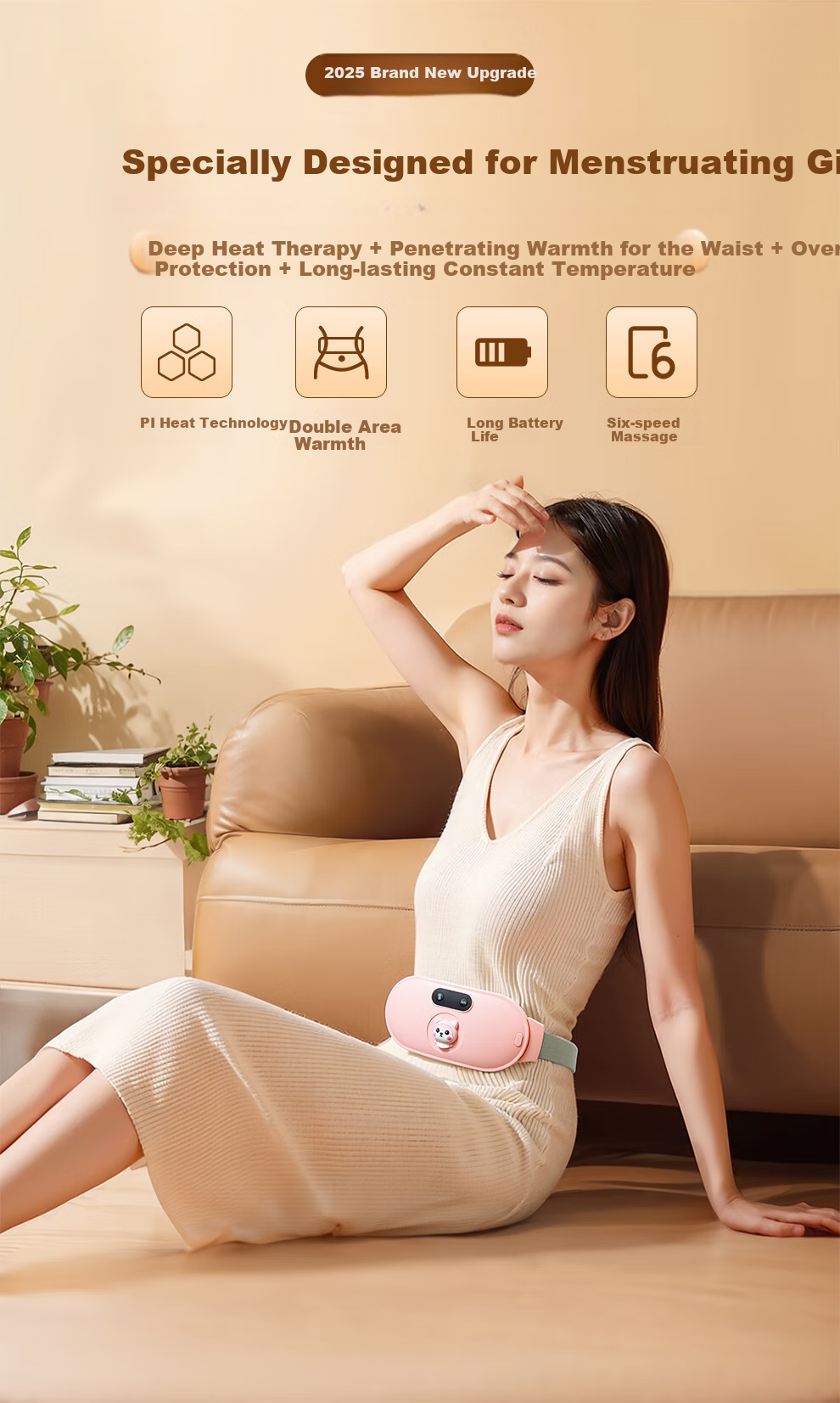 Xinke Heating Belt for Women, Menstrual Pain Relief, Period Pain Relief, Hot Compress Massage Gift, Abdominal Massager 3