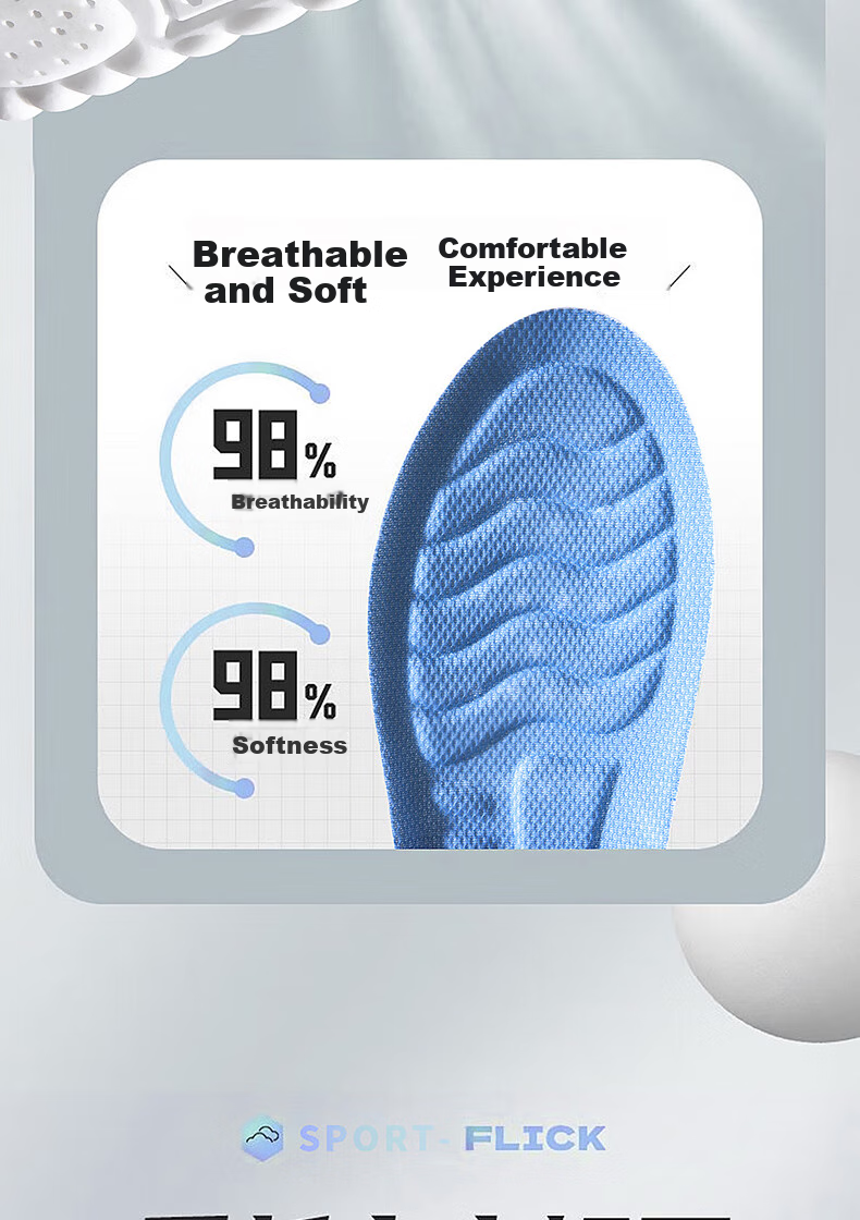 Warrior 2 Double Pack Insoles for Men, Sports Shock-Absorbing Soft Elastic Odor-Resistant Breathable Sweat-Absorbing Military Training 6030, 2 Pairs Blue, Size 35-36 9