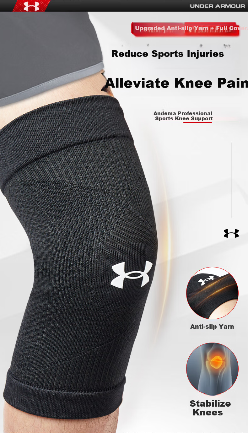 Under Armour Knee Brace for Sports, Basketball, Running, Meniscus, Summer Badminton, Patella, Hiking, Old Cold Legs, Knee Joint Protection Gear 2