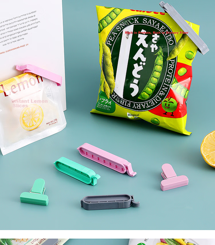 BJ Food Sealing Clips Snack Sealing Clips Kitchen Food Storage Bag Sealer Tea Bag Clips 12 Pieces 19