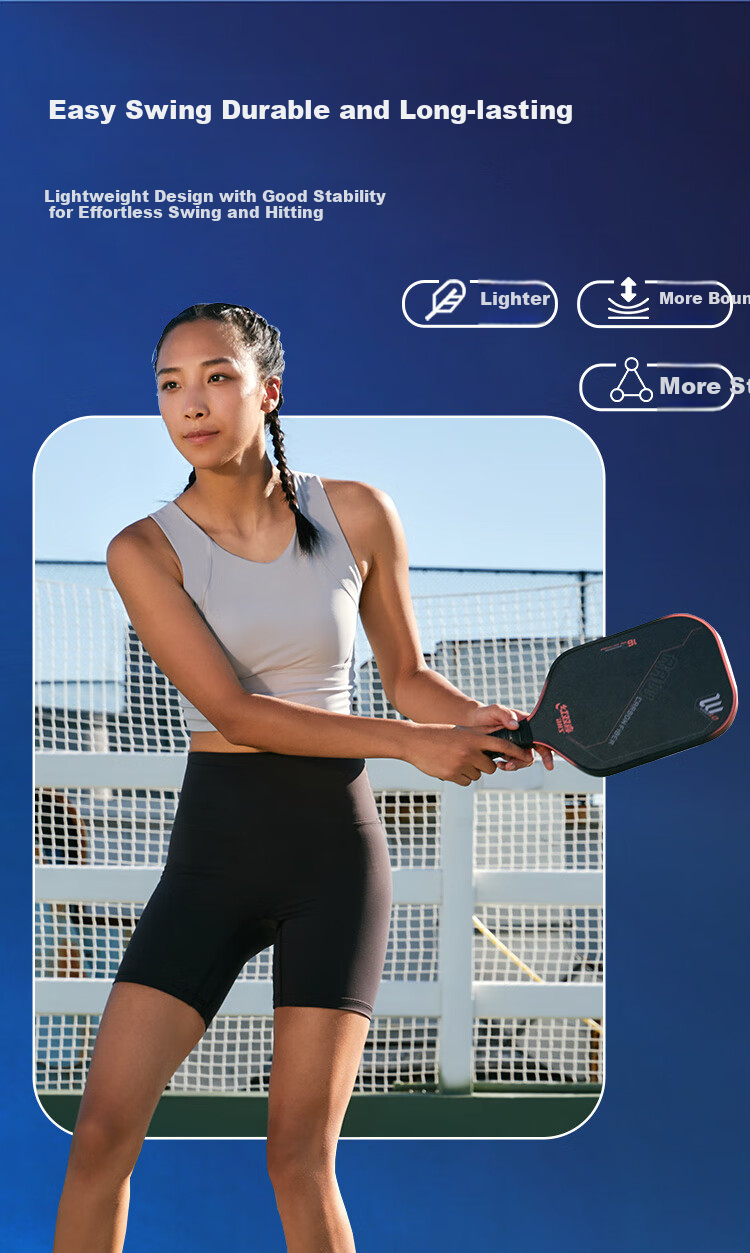 DHS Intelligent Offensive Carbon Fiber DHS Paddle Tennis Racket, Sports 6