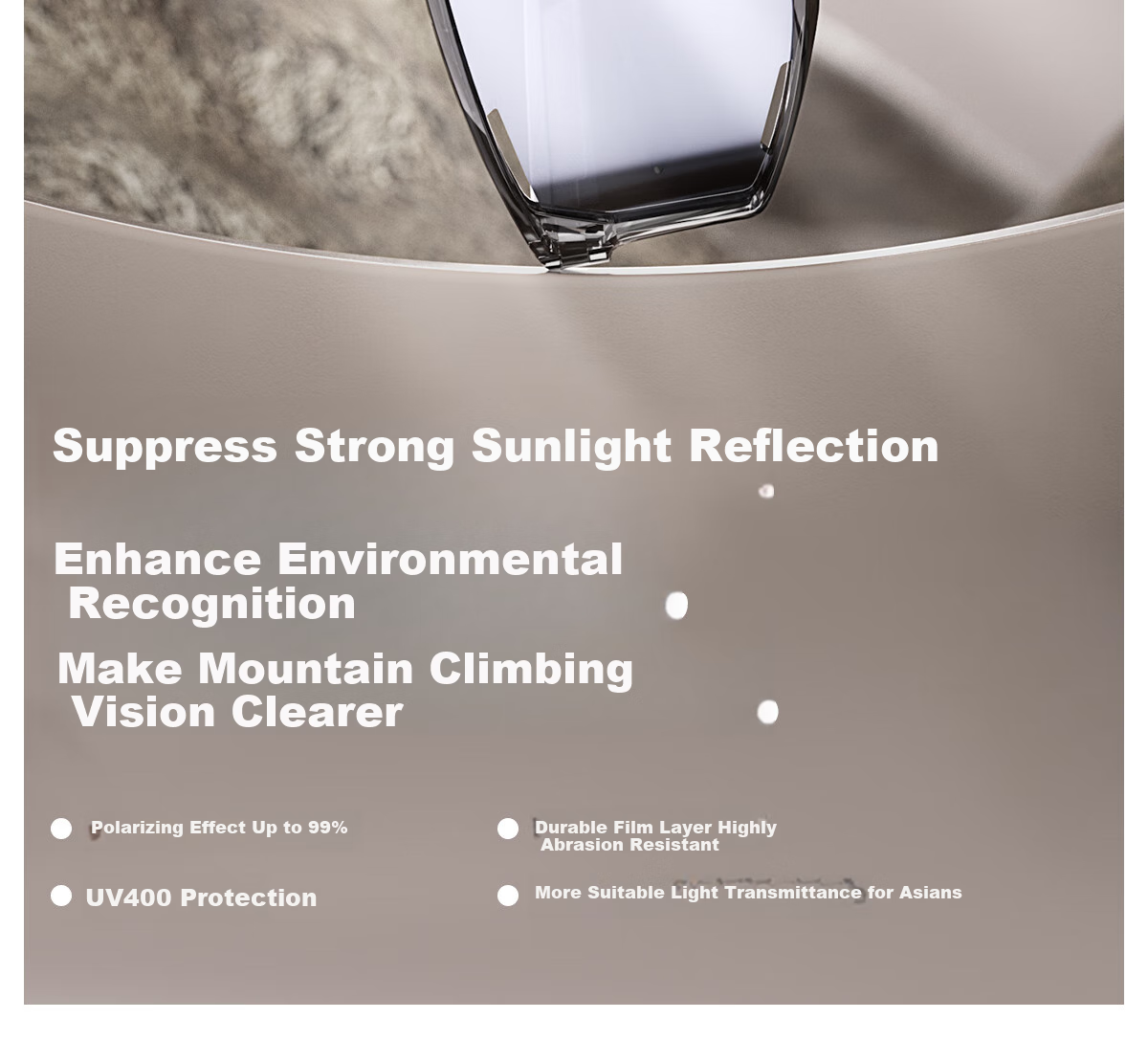 KAPVOE Zhu Mu Colorful Hiking Goggles, Outdoor Trekking Windproof Glasses, Snow Mountain Polarized Sunglasses, Unisex 4