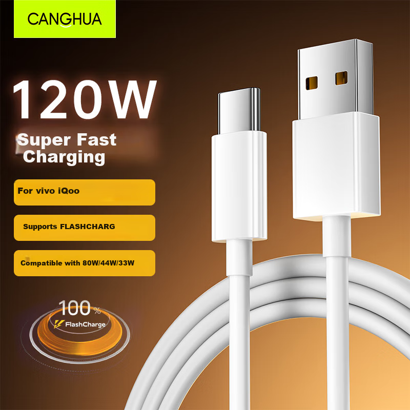 CangHua Compatible with Vivo IQOO Data Cable, 6A Fast Charging 120W/90W/80W Quick Charging Cable for X200s/iqoo11/10/9Pro/8/7/Z9Turbo/Neo5/6