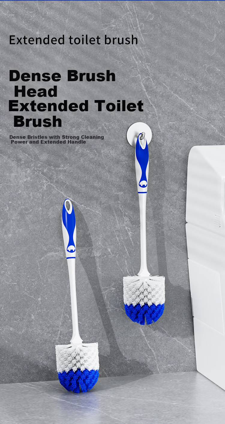 MR.SIGA Long-Handle Soft Bristle Toilet Brush, Bathroom Cleaning Brush, Wall-Mounted Toilet Brush with Enlarged Brush Head 1