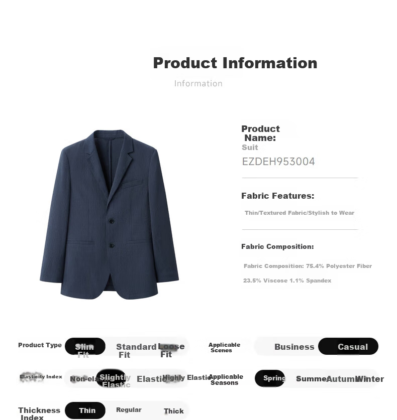 Goldlion [Light And Breathable] Men's Slim Fit Single-Breasted Business Casual Blazer, Gray-Blue -85M1 56A 11