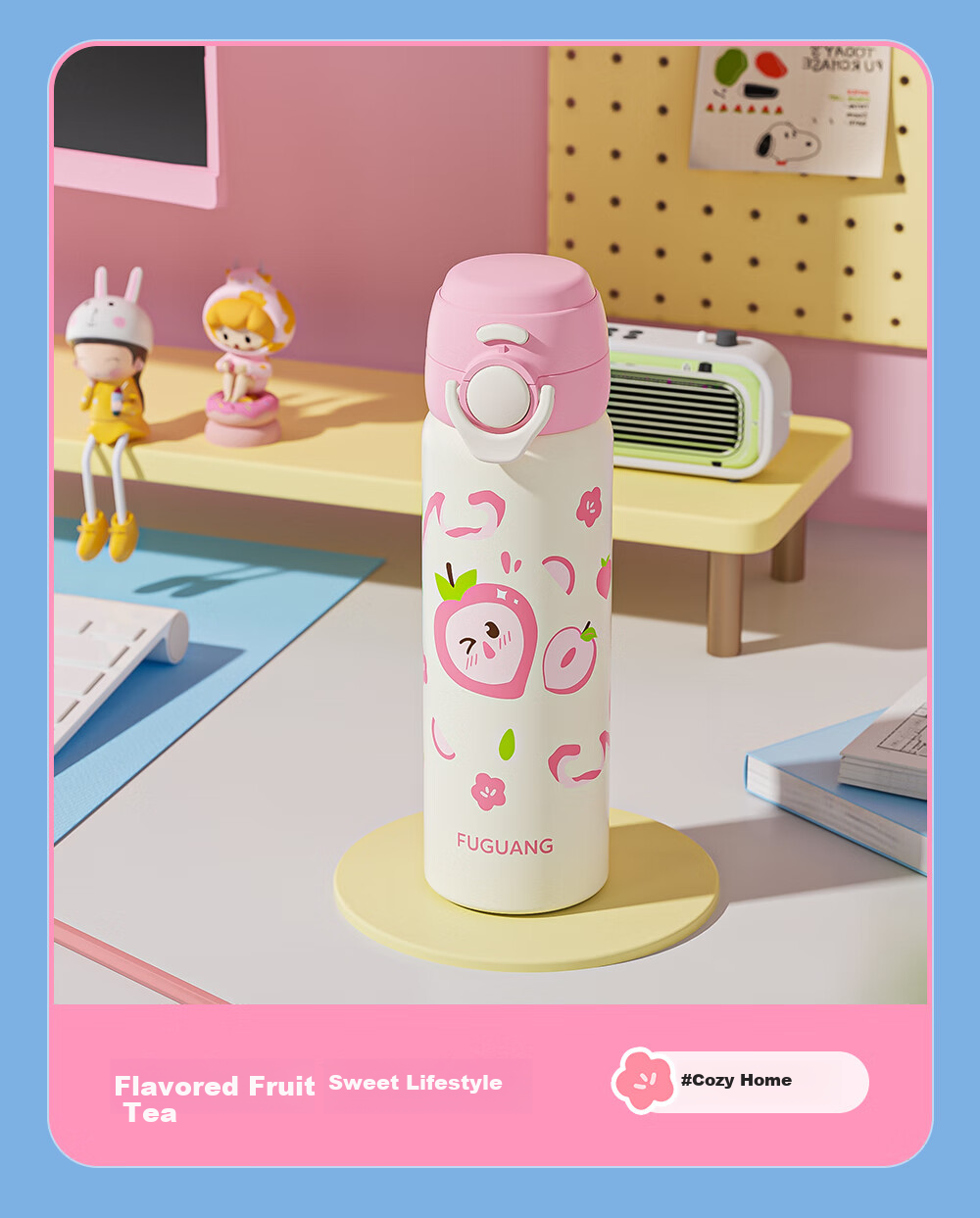 Fuguang Student Insulated Cup, 316L Stainless Steel Children's Water Bottle, Large Capacity Dual-Use School Cup, Long-Lasting Insulation with Pop-Up Lid 8