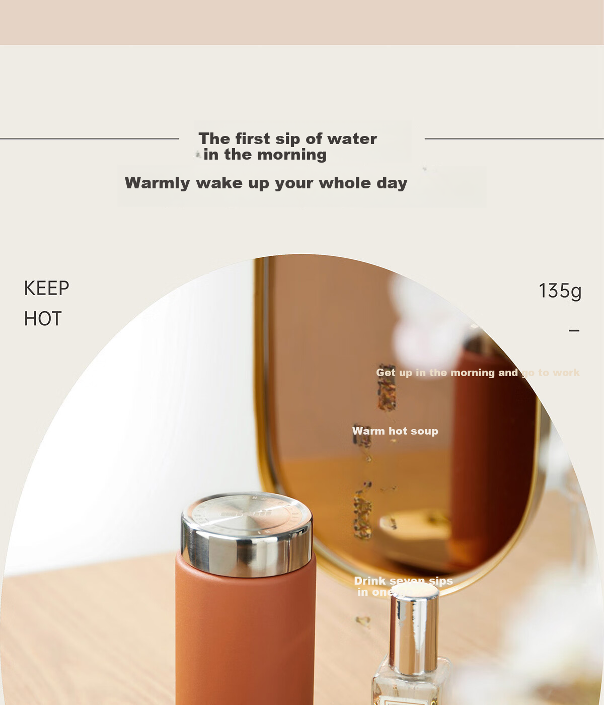 MOMOCONCEPT Insulated Mug for Women, Compact Mini Water Bottle, Portable Coffee Cup, Small Capacity, Teacher's Day Gift, Cup 200mL 12