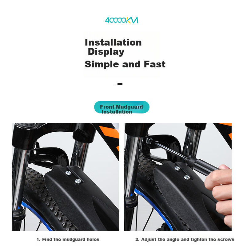 Siwangongli Mountain Bike Mudguard, Bicycle Front Mudguard, Fully Enclosed Bicycle Rear Wheel Mudguard, Universal Accessories Set 8