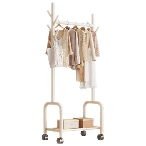 Quanpinwu Floor-Standing Clothes Rack, Bedroom Home Indoor Movable Drying Rack, Storage Hanger, Coat And Hat Stand, Single 150cm
