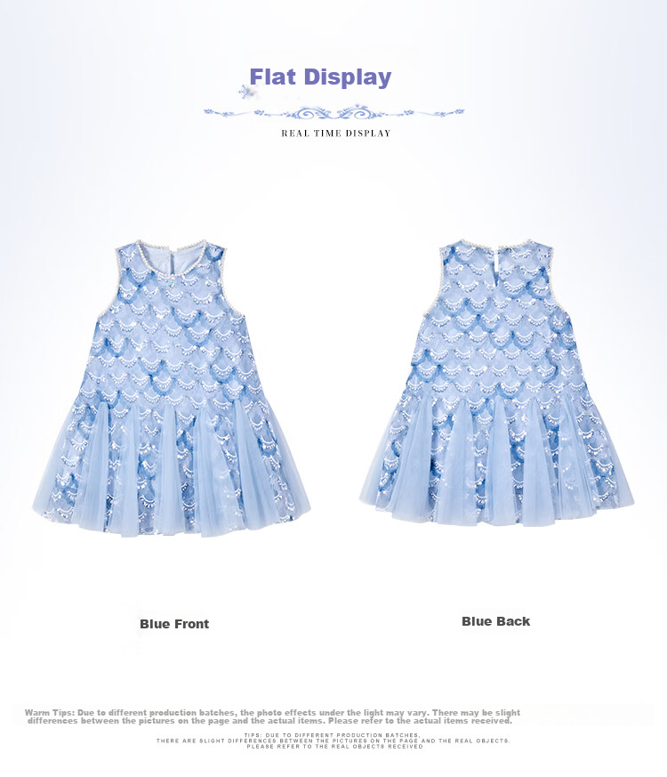 Disney Elsa Princess Dress Girls New Summer Dress Kids Summer Clothing 2026 New Arrival 5