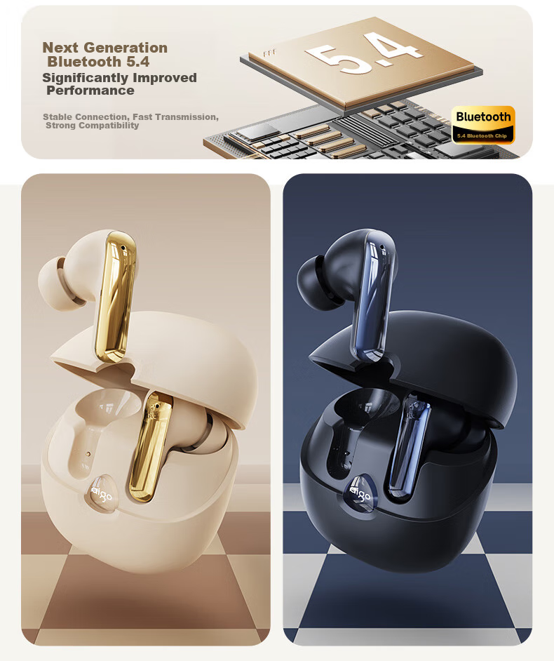 Aigo TWS Wireless Bluetooth Earphones [Bluetooth 5.4] Compact And Stylish, Strong Sound Quality for E-Sports Gaming, Blue 5