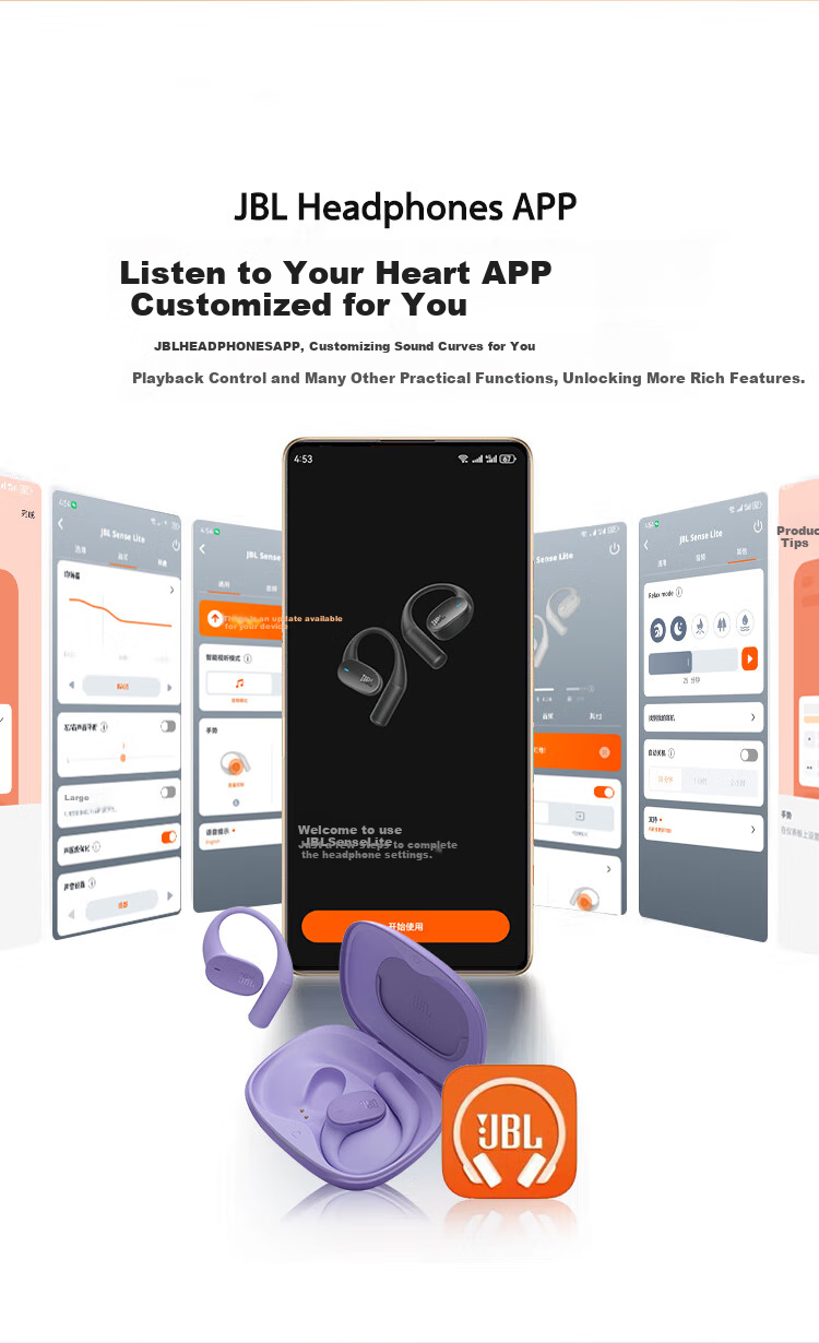 JBL Sense Lite Comfort Edition [Wang Chuzhen's Choice] Earbuds Bluetooth Headphones, Sports Running Wireless Open-Style Non-Bone Conduction, Gift Recommendation, Purple 13