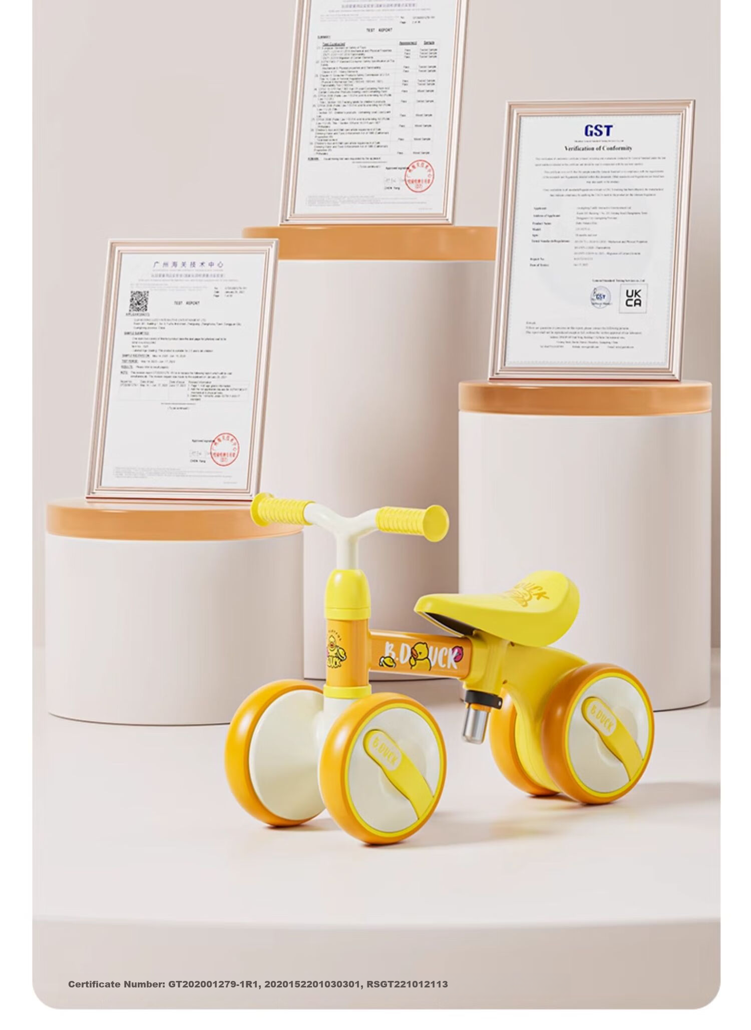 Lede Little Yellow Duck Children's Balance Bike, Four Wheels, for Ages 1-3, Gliding And Stepping Bike, Gift for Boys And Girls on Their First Birthday, 1025 4