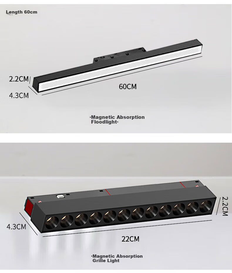 Dengling Magnetic Track Light, American Prue Chip Anti-Blue Light LED Recessed Living Room Floodlight, 18W Grid Light 29