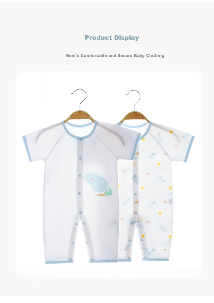 Qiaojiaoya Baby Clothes, Newborn Summer Thin Onesie, Class A Pure Cotton, Full Moon Infant Summer Romper Pajamas 7