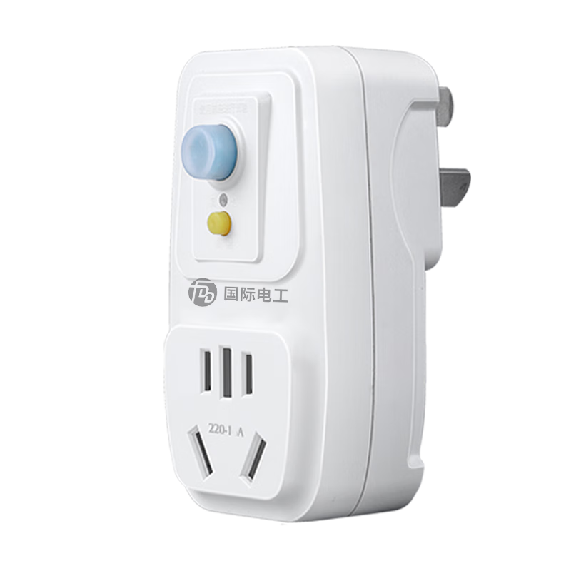 Guojidiangong Leakage Protection Plug, Water Heater And Air Conditioner Waterproof And Shock-Proof Protection Converter, Household Appliance Leakage Protection Switch Socket, 10A Conversion Plug, Instant Use