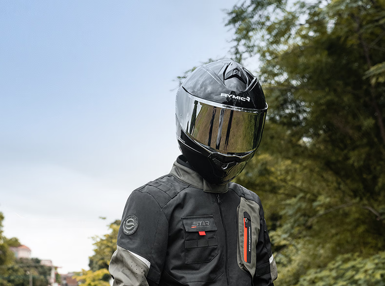 STAR FIELD KNIGHT Motorcycle Riding Jacket, Summer And All-Season Warm Fleece-Lined, Outdoor Motorbike Travel Gear, Black, Size 3XL 41
