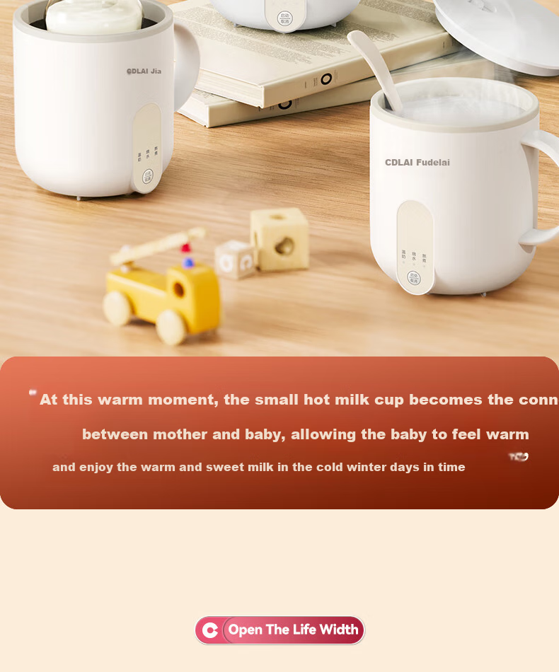 Fudelai Health Pot with Filter, Hot Milk Cup, Mini Automatic Constant Temperature for One Person, Office Electric Stew And Boiling Water Tea All-In Machine, Breakfast Heating Warm Cup 2