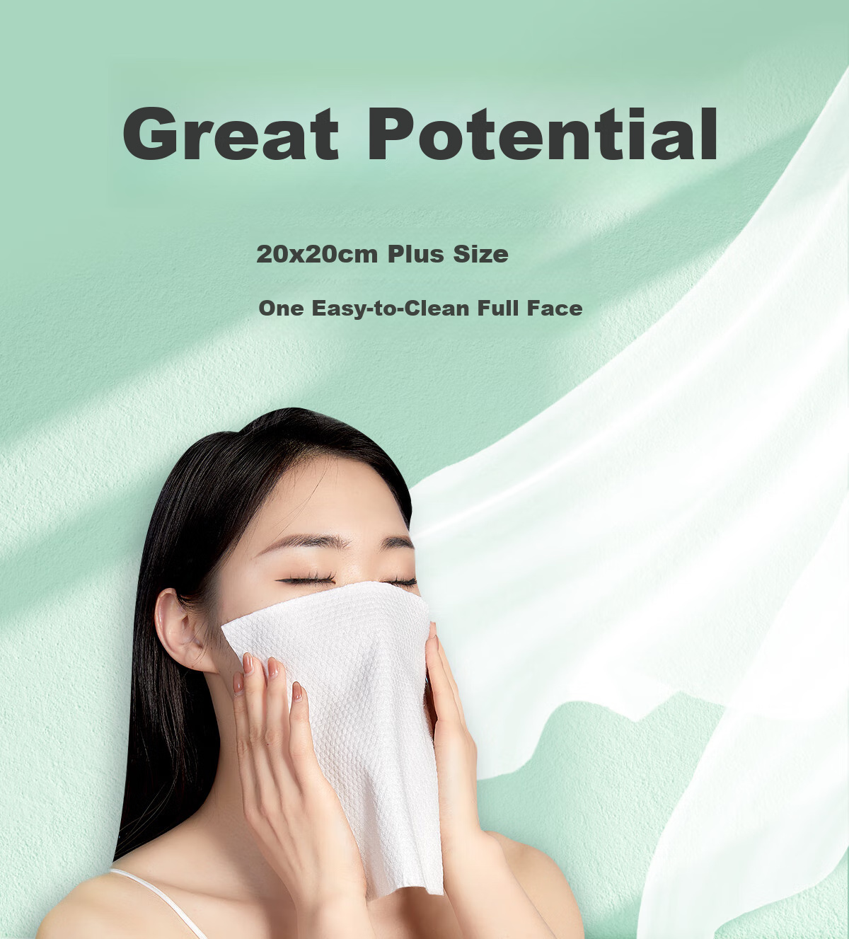 Ankexin Hanging Facial Cleansing Wipes, Soft And Fluffy, for Dry And Wet Use, Extra Large And Thick, Disposable Facial Cleansing Wipes, 200 Sheets*2 Packs 5