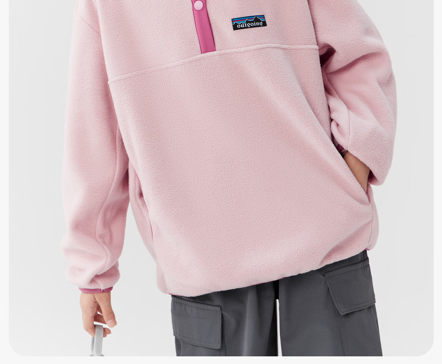 Zuo Xi Girls' Fleece Sweatshirt 2025 New Children's Winter Stand Collar Anti-Static Jacket Pink 120 3