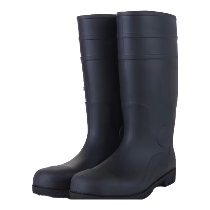 Minggu High-Cut Black Anti-Smash Rain Boots Size 40 Steel Toe Matte Safety Work Rain Boots Mining Construction Protective Anti-Smash and Puncture Rain Boots