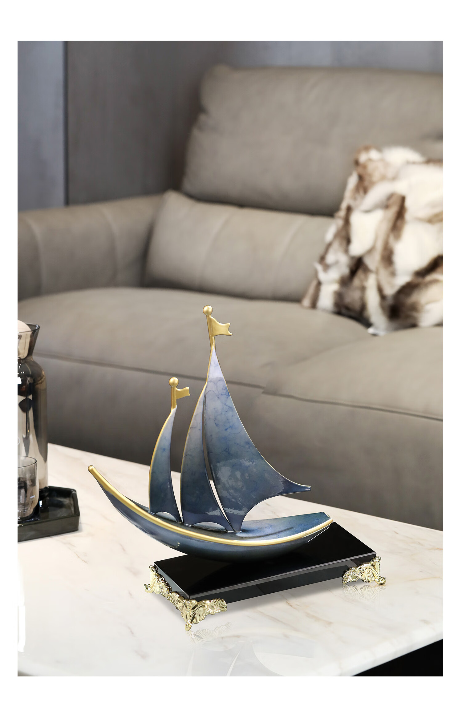 Mr. Nan Chu Sailing Ship Ornament High-End Elegant Home Office Decor Housewarming Opening Gift 2