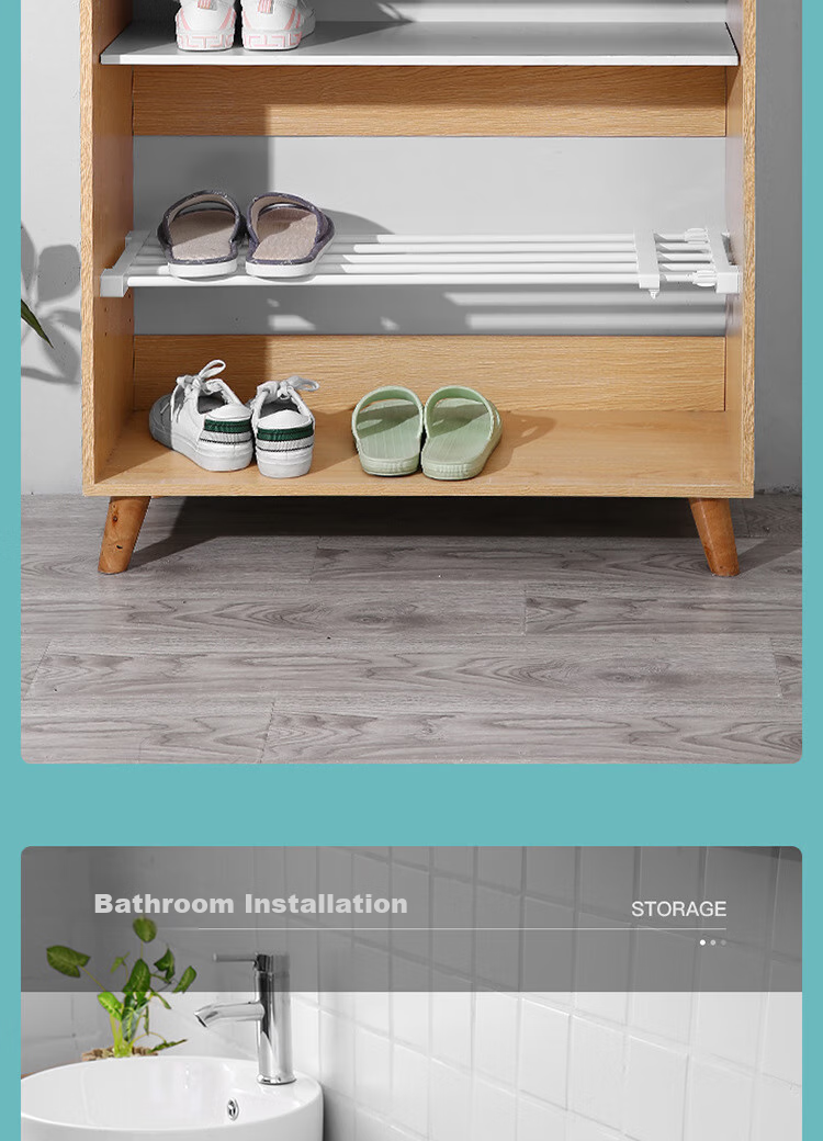 Youjialiangpin Wardrobe Divider Shelf, Extendable Storage Rack for Closet And Kitchen, 38-55cm Length, 24cm Width 9