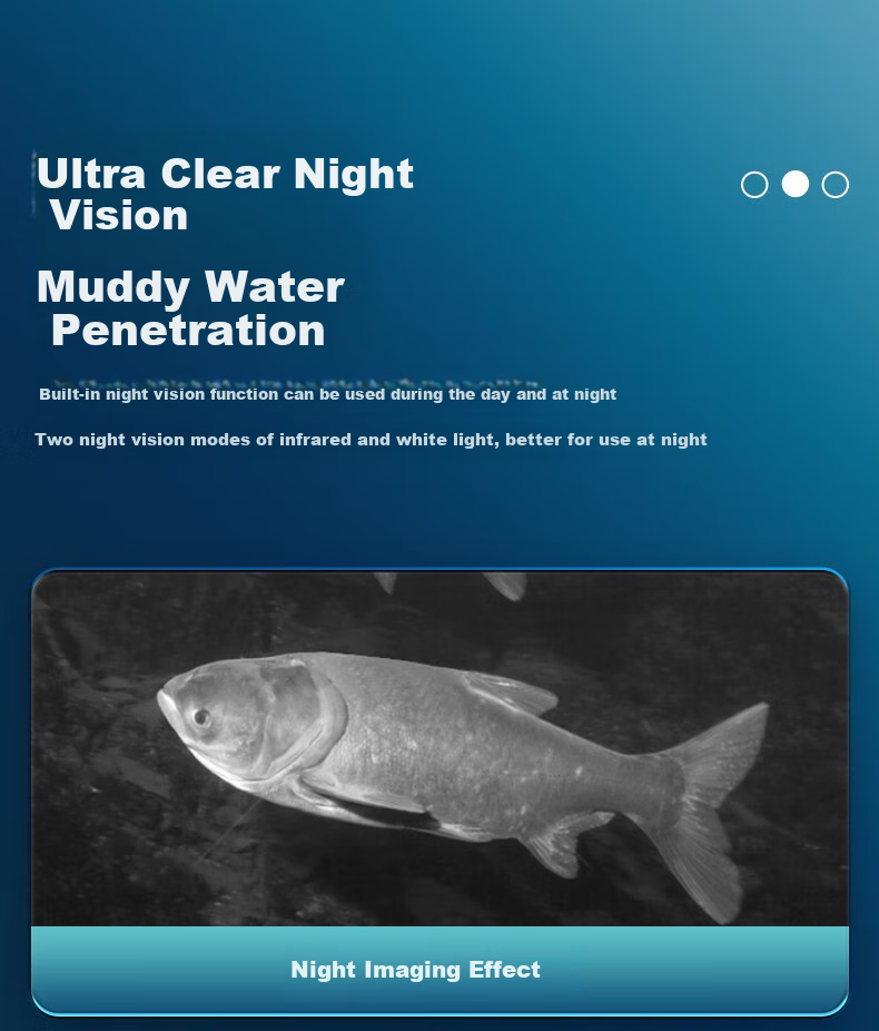 Xunyuboshi 360-Degree Rotating Underwater Fish Finder, Ultra-High Definition Probe, 4.3-Inch HD Screen + 360-Degree Temperature-Sensing Deep Head + 30 Meters 15