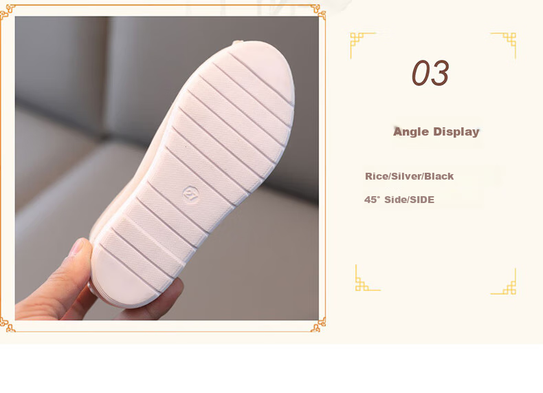 Romon Children's Hanfu Shoes Summer Boys Embroidered Chinese Style Cloth Shoes Performance Footwear Beige Size 35 8