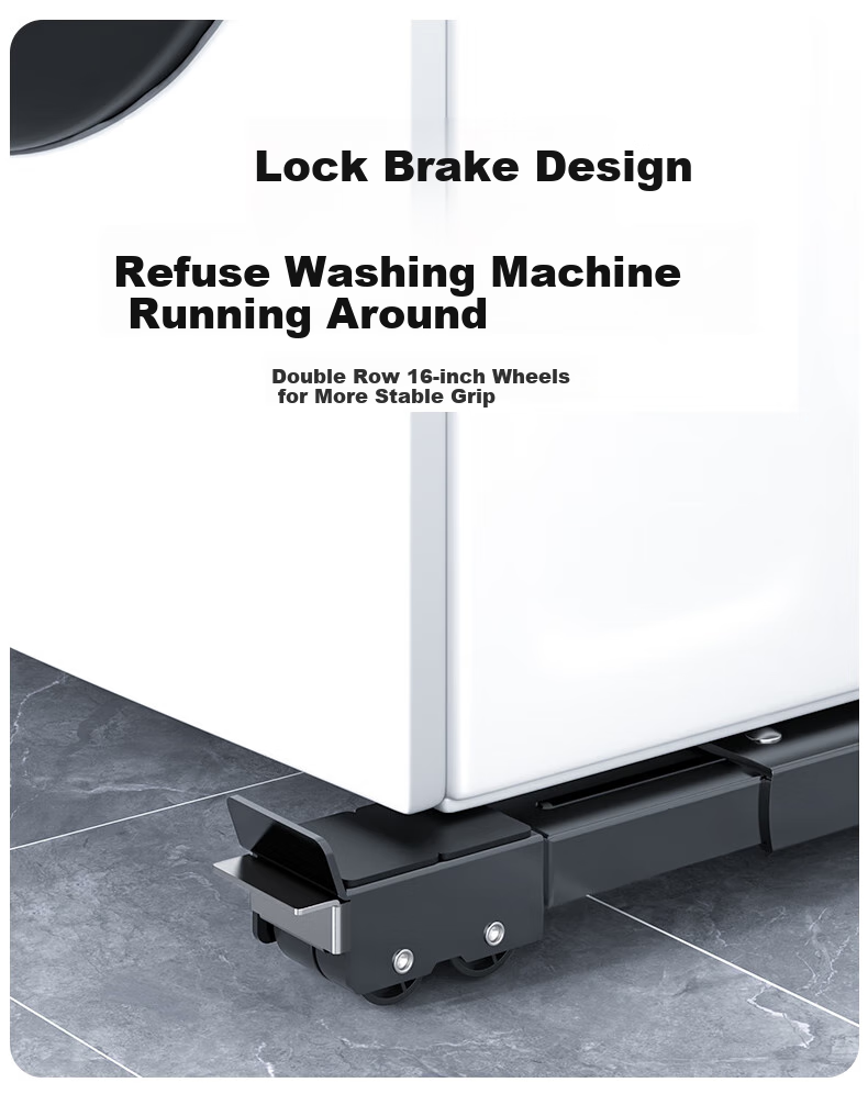 Jiangwutong Washing Machine Base Anti-Vibration Fixed Stand, Movable Non-Slip Foot Pads, Height-Increasing for Air Conditioner And Refrigerator, Suitable for Small Swan, Midea, Haier, Universal 5