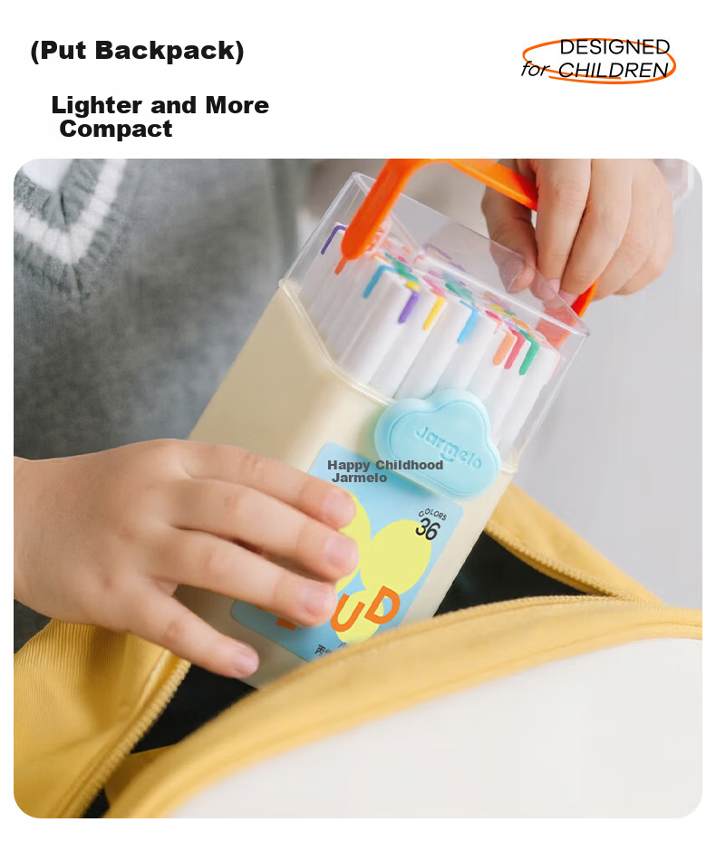 Meiletongnian Xiaoyunduo Direct Liquid Acrylic Markers, 36 Colors, Watercolor Pens, Non-Toxic And Washable, for Children, Kindergarten, Elementary School Students, Colorful Pens, Non-Translucent, Stackable Colors, Drawing Paint Pens, Painting Brushes 8