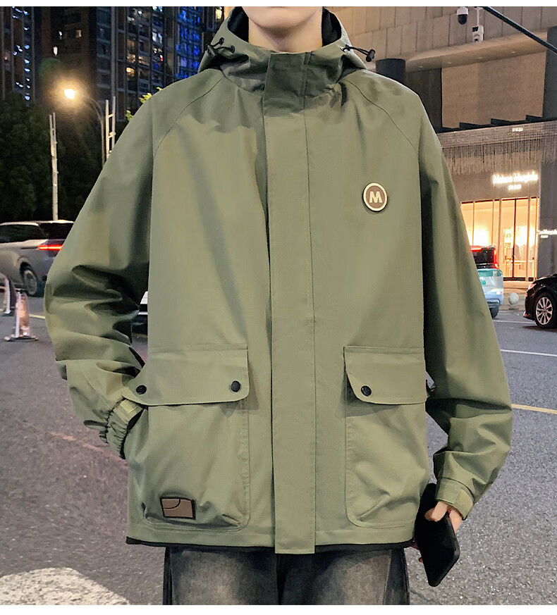 SWAMP AREA Men's Spring Autumn Windproof Waterproof Workwear Jacket Trendy Versatile SWC686 Military Green M 11