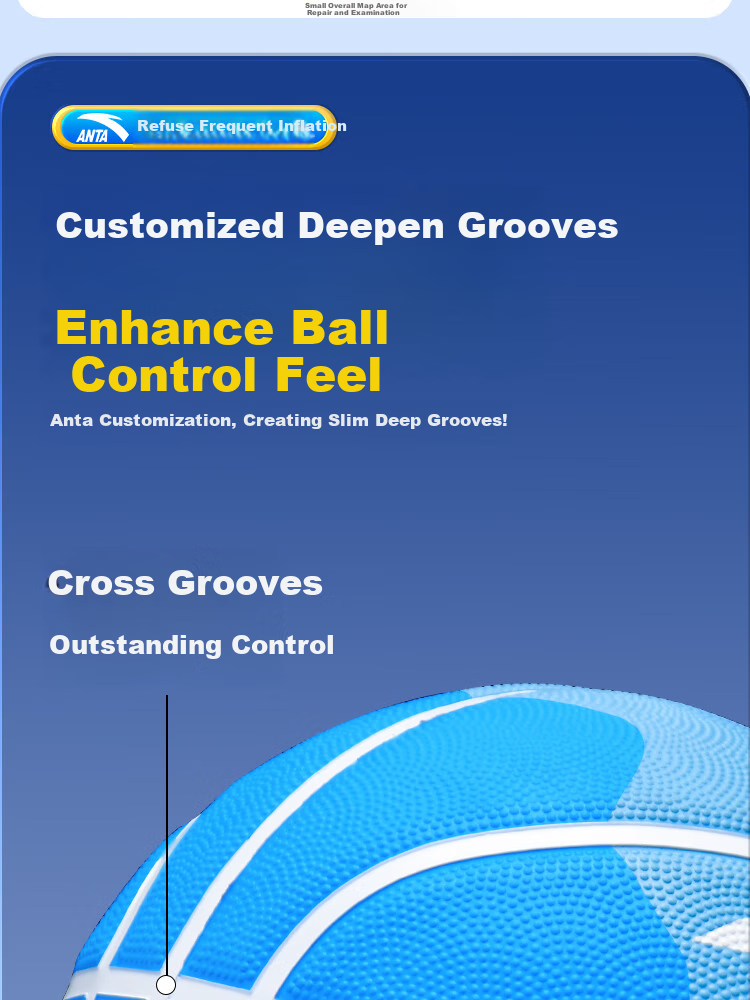 ANTA Basketball, Size 7 for Children's Games, Indoor And Outdoor Use, Wear-Resistant, Suitable for Cement Courts, Elementary School Students And Teenagers, Blue Basketball 11