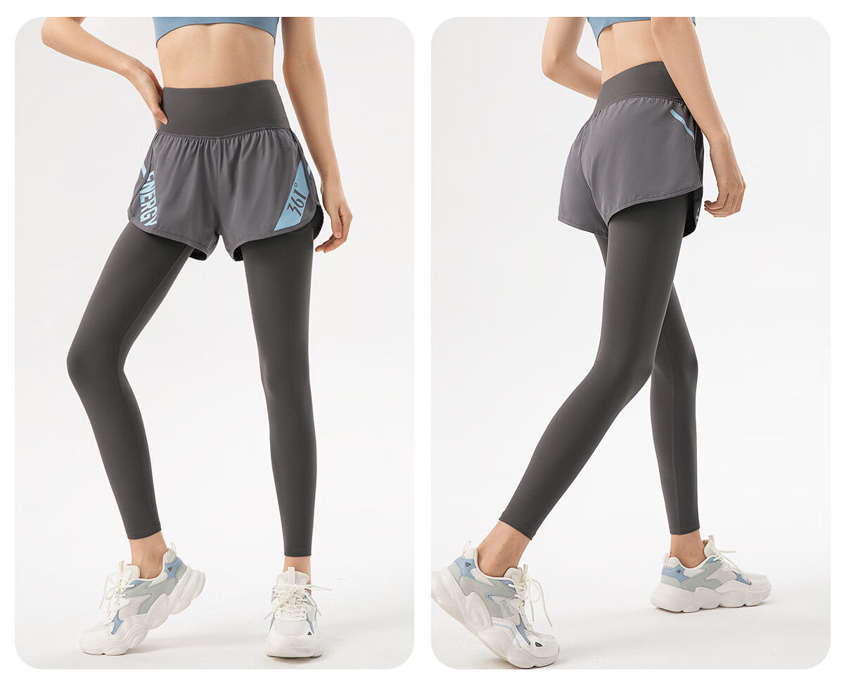 361° Women's Sports Pants Fitness Pants Two-in-One Yoga Pants High Waist Hip-Lifting Slimming Yoga Running Tights 35