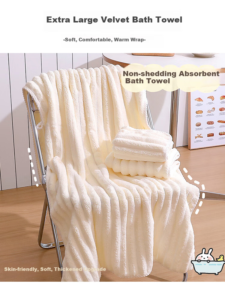 Fanyejia Cute Bath Towel, Thick Coral Fleece, Quick-Drying Absorbent Towel, for Student Dormitory And Home Use, Shower Towel, Low Shedding, Sports 1