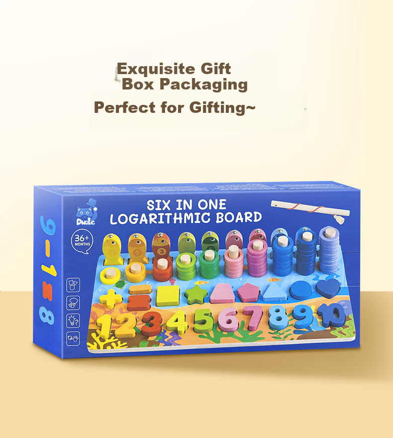 Dayanxiaowa Children's Number Building Blocks Toy, Educational Montessori Early Learning Puzzle for Ages 1-2, Brain Teaser Matching Board, Gift for Kids 10