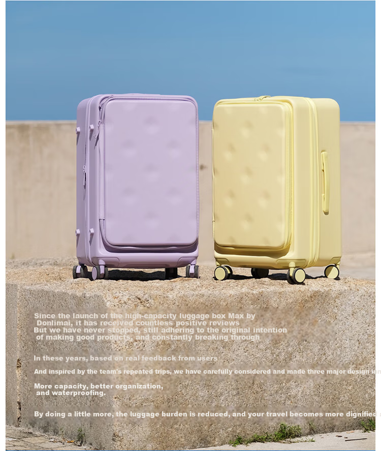 Bromen Bags Large Capacity Suitcase with Side Opening, Trolley Case, Travel Luggage, Password Lock, Celebrity Style, 24-Inch, Purple 5