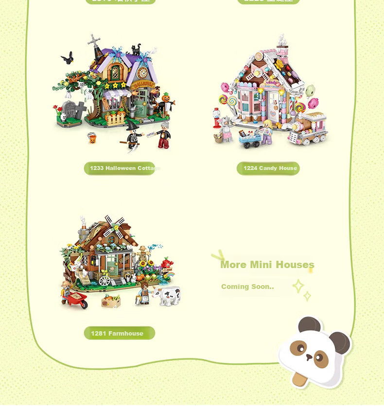 Loz Building Blocks, Panda Street View Store, Boys And Girls Children's Mid-Autumn Festival Gift, Gift 1380 Ice Cream House 9