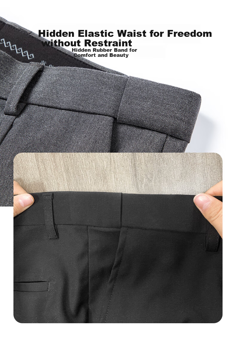 FIRS [Wrinkle-Resistant Non-Iron] Pleated Dress Pants for Men, Business Straight-Leg Trousers, Loose-Fitting Cargo Pants for Young And Middle-Aged Men, Casual Pants 4