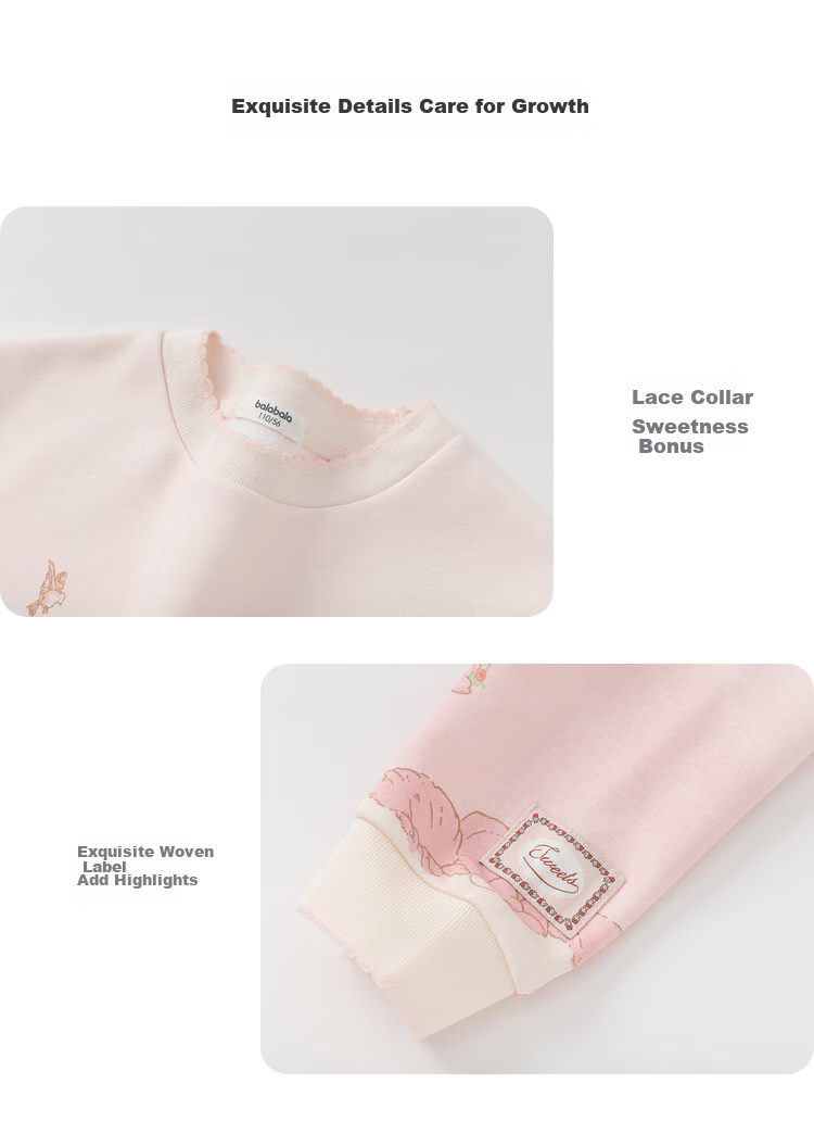 BALABALA Girls' Fleece-Lined Sweatshirt, Sweet And Cute Autumn/winter Top 2