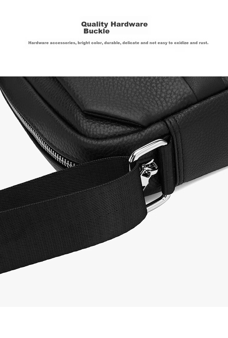 MEXICAN Men's Single-Shoulder Crossbody Handbag, Top-Grain Leather, Commuter Bag, Business Fashion, Travel-Friendly, Lightweight, Large Capacity, Birthday Gift 4