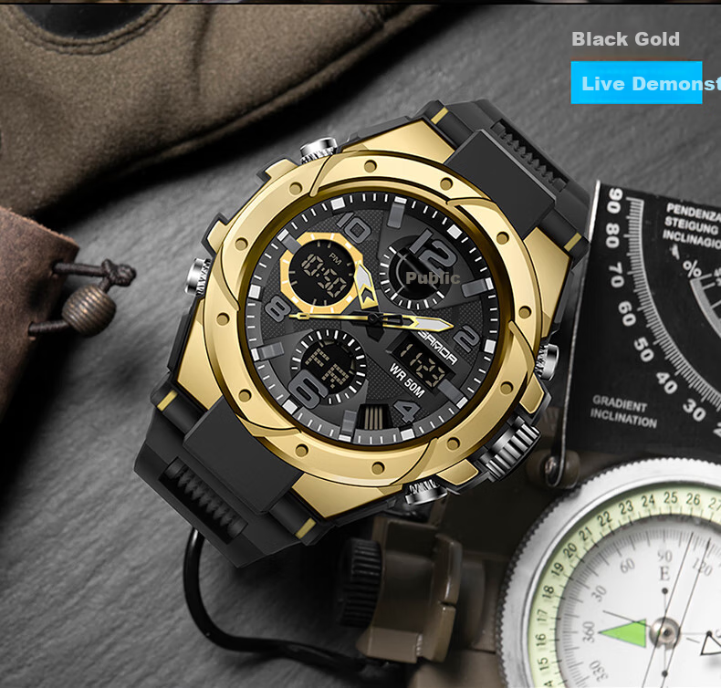 GEORGCOUNT Men's Multifunctional Sports Alarm Clock Electronic Watch for Middle School, High School Students, Men, Waterproof Youth Male Wearers 22
