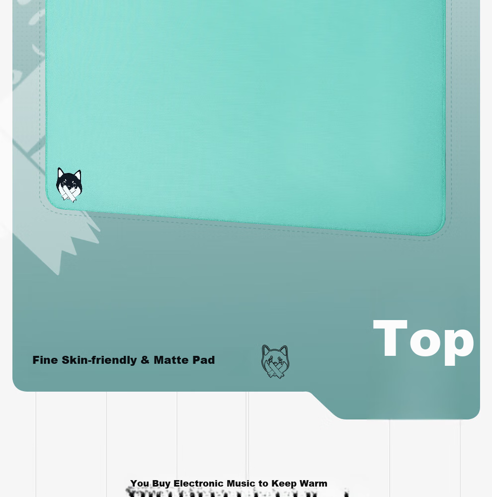 Zhenhuo Gaming Mouse Pad for FPS, Solid Color Edge-Bound Skin-Friendly Rubber Mat, Large Office Desk Pad, Wanchu CSGO Green 490*420*5 with Rubber Base 2