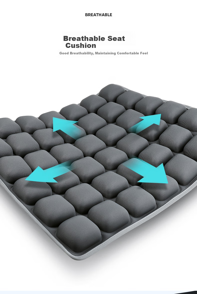Dijialun 5D Pressure-Relieving Car Seat Cushion, Front Single-Seat Square Pad, Non-Airbag Inflatable Office Seat Cushion, Buttocks-Shaping Wheelchair 3D Comfortable Breathable Long-Sitting Car Seat Four Seasons Pad, 45*45 Black 9