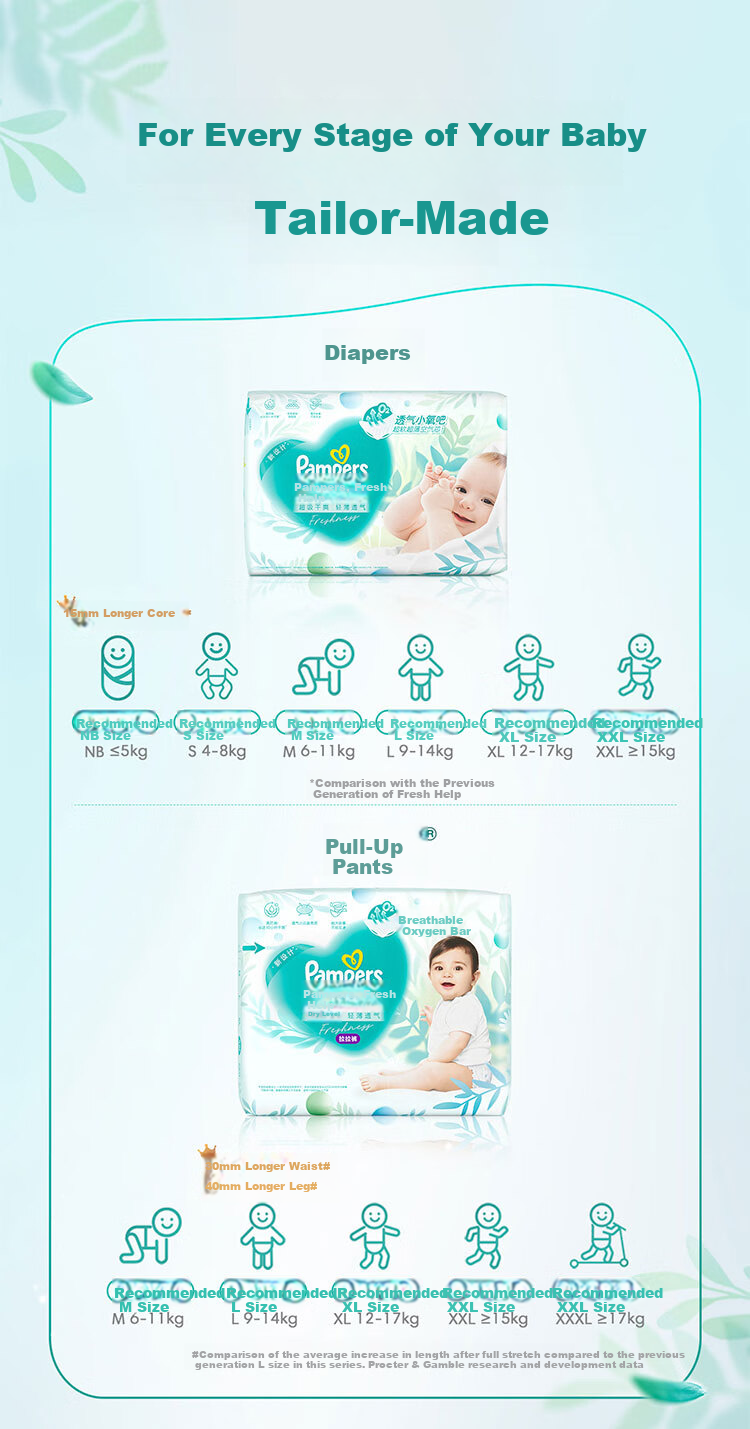 Pampers New Fresh Help Diapers S152 [Ultra-Thin, Super Absorbent] Breathable, Dry, for Newborns And Infants 8