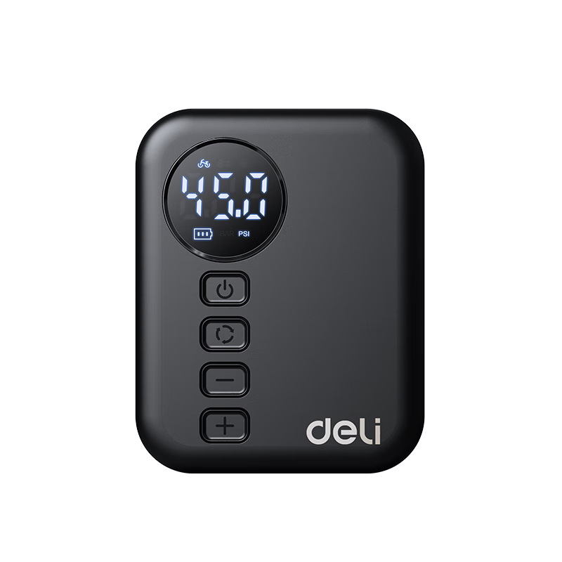 Deli Portable Cycling Pump Inflator Auto-Stop Air Pump for Road Bikes, Bicycles, and Electric Vehicles